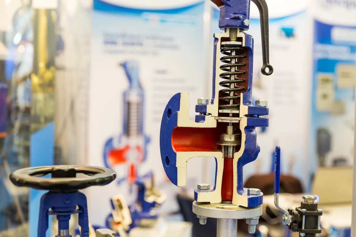 water pump valve cross section inside view